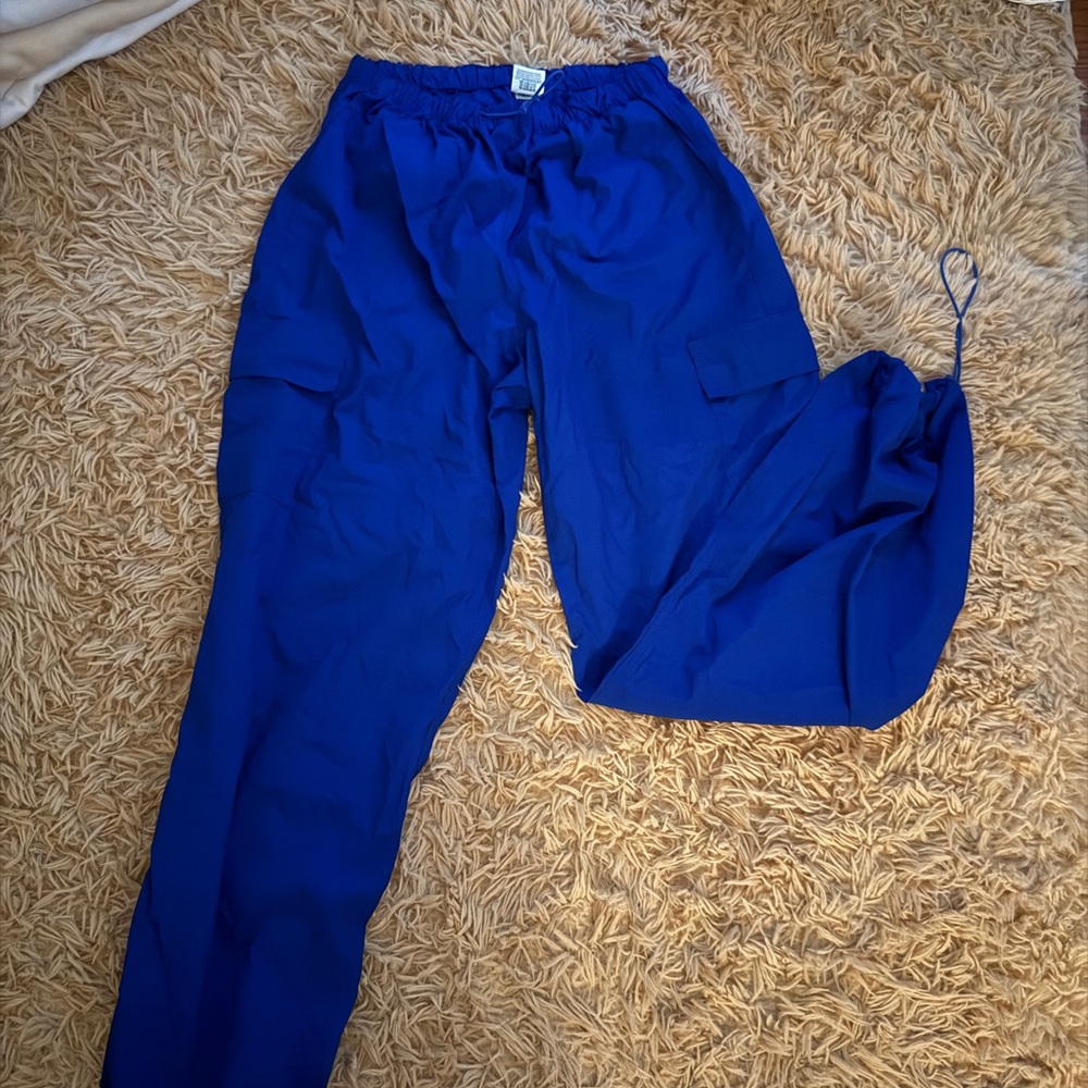 royal blue victoria’s secret PINK parachute cargo pants